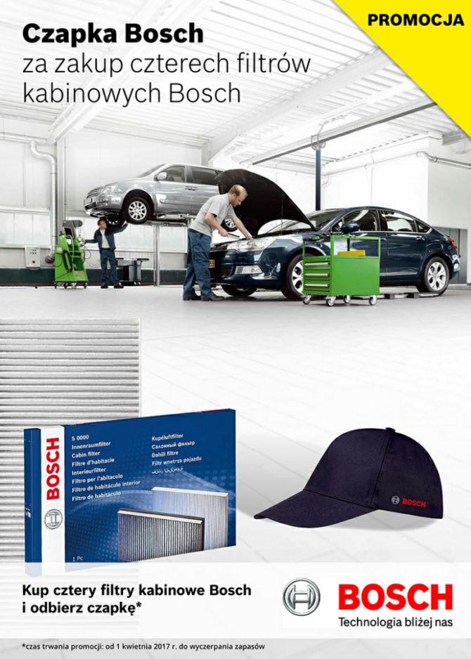 Promocja filtry kabinowe Bosch